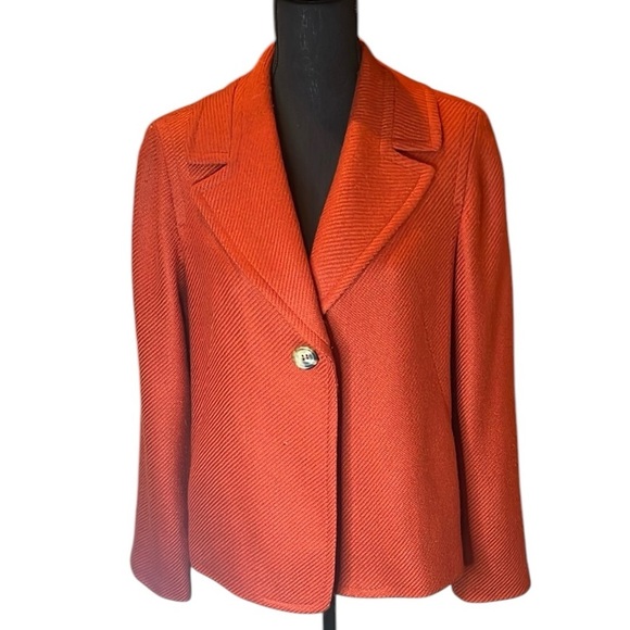 Talbots Jackets & Blazers - Talbots Single Button Wool Blend Blazer red orange  size 10